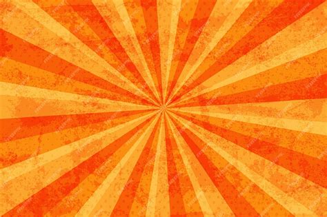 Premium Vector Grunge Sunburst Rays Background Orange Color Vintage