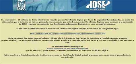 Renovar El Certificado Del IDSE Del IMSS Desde Internet ContadorMx