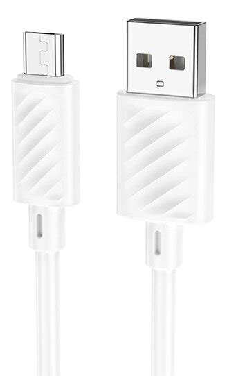 Кабель Hoco Microusb X88 Gratified 24А ПВХ 1м White мс купить оптом и в розницу в Ростове на