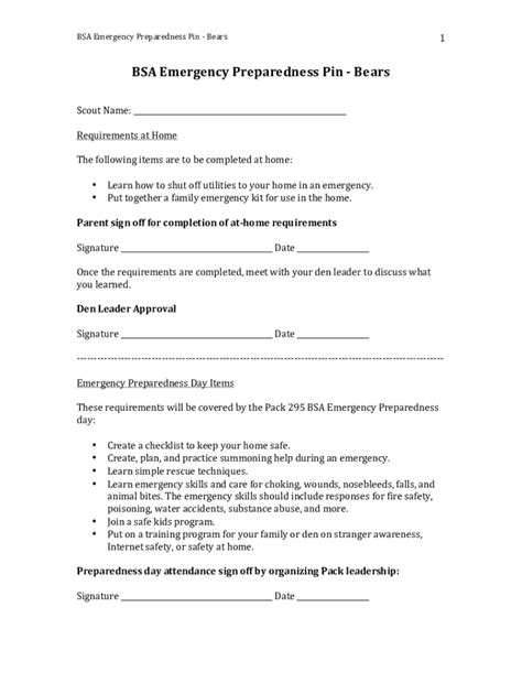 Fillable Online Boy Scout Emergency Preparedness Merit Badge Pamphlet