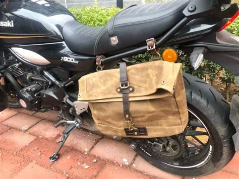 Personalized Motorcycle Saddle Bag Waxed Canvas Messenger Bag Etsy