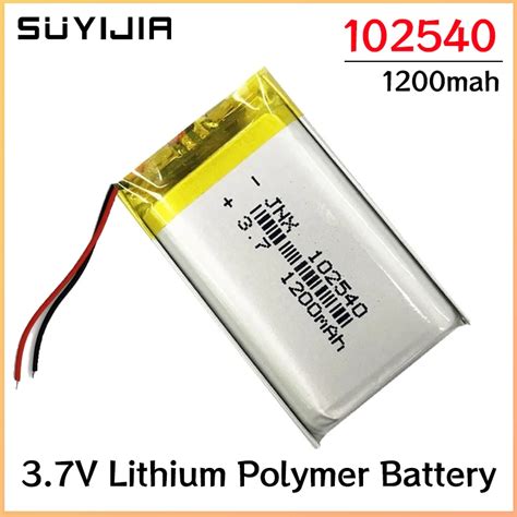 102540 Battery 3 7v 1200mah Rechargeable Li Polymer Li Ion Battery For Mp3 Mp4 Mp5 Toys