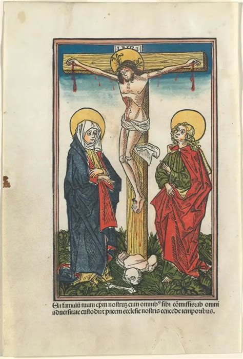 German Th Century Augsburg Christ On The Cross With The Virgin And