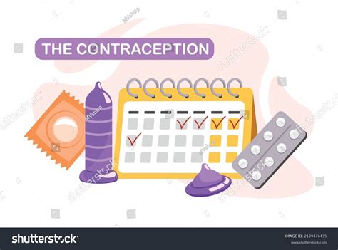 Vector Illustration Methods Contraception Cartoon Illustration Stock Vector Royalty Free