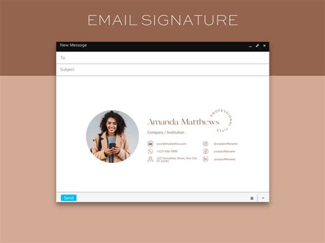 Email Signature Template Add Logo & Photo Editable in Canva Minimalist ...