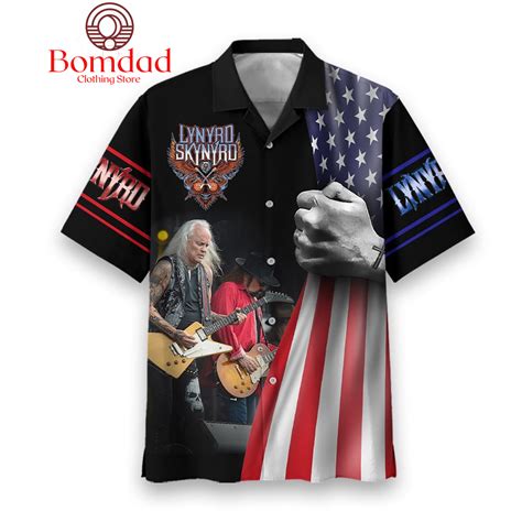 Lynyrd Skynyrd American Flag Fan Hawaiian Shirts Bomdad