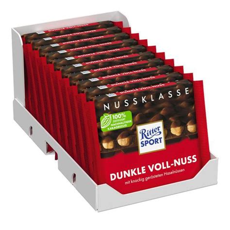 Ritter Sport Nussklasse Dunkle Voll Nuss G Er Pack Von Netto