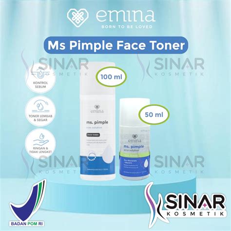 Jual Emina Ms Pimple Acne Solution Face Toner 50ml 100 Ml Shopee