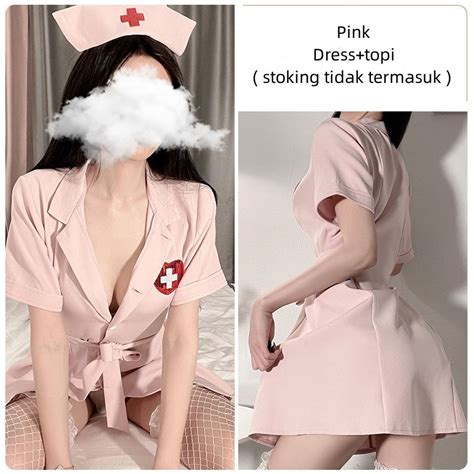 Jual Lingerie Sexy Cosplay Perawat Kostum Sexy Nurse Girl Uniform Maid