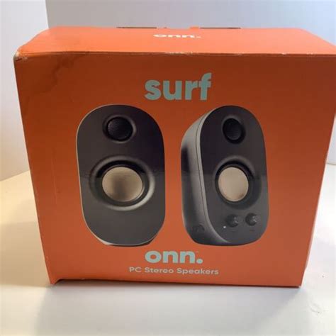 ONN AC Powered Computer Speakers With Volume And Bass Controls New