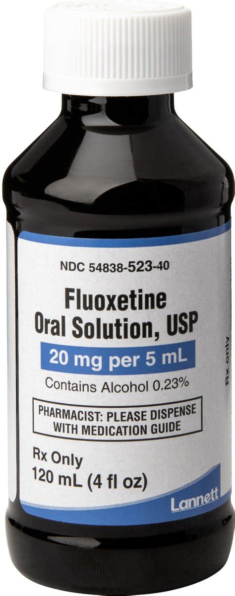 FLUOXETINE Generic Oral Solution 20 Mg 5mL 4 Oz Bottle Chewy