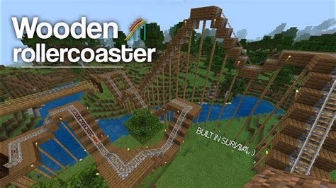 Minecraft Wooden Rollercoaster Build Showcase Youtube