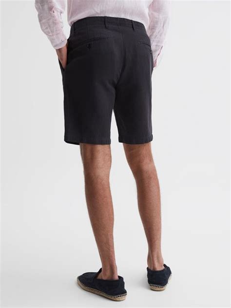 Reiss Ezra Cotton Linen Blend Shorts REISS USA