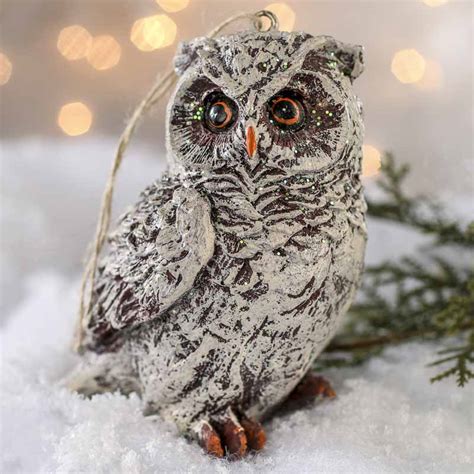 Frosted Owl Ornament Christmas Ornaments Christmas And Winter