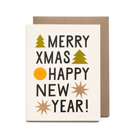 Merry Xmas Happy New Year Card Worthwhile Paper