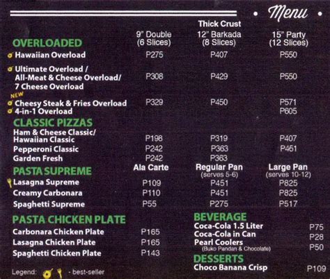 Greenwich Menu Menu For Greenwich San Roque Rizal Zomato Philippines