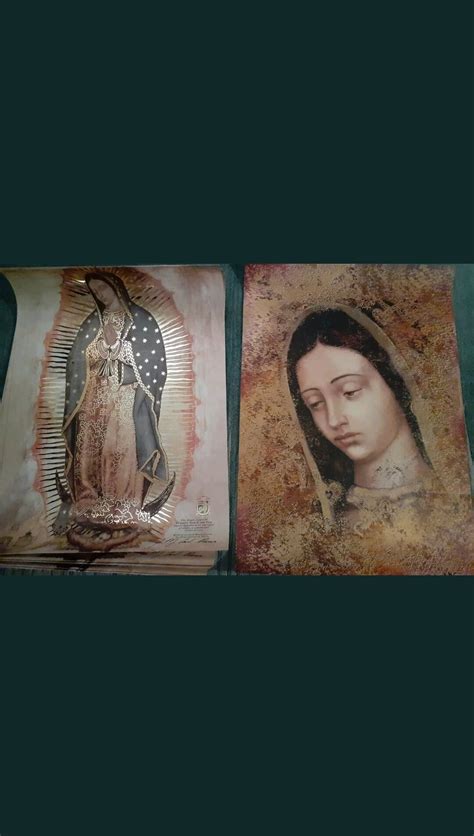 Our Lady Mary Of Guadalupe Lithography Original Image From El Ayate Of