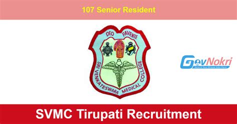 Svmc Tirupati Recruitment 2025 Apply Online For Jobs Notification