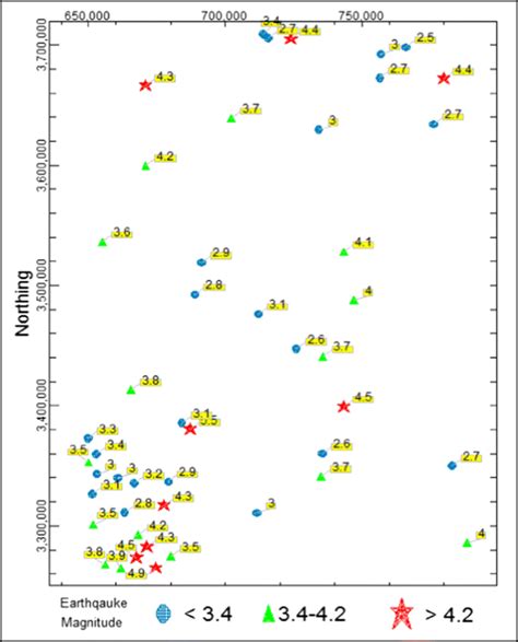 Earthquakes’ Distribution Map Based On Their Magnitudes Earthquakes Download Scientific