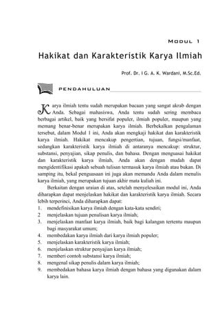 Hakikat Dan Karakteristik Karya Ilmiah Pdf