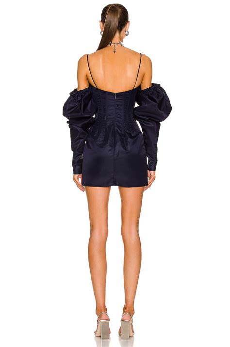 LaQuan Smith Puff Sleeve Mini Dress In Navy FWRD