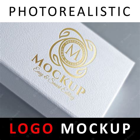 Premium Psd Logo Mock Up Foil Stamping Logo On White Box