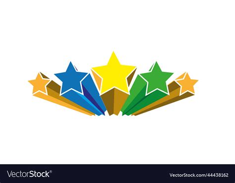 3 Colored Stars Isolated Royalty Free Vector Image