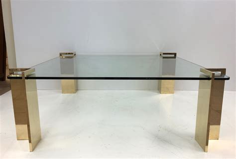 Polished Bronze And Glass Coffee Table For Sale At 1stdibs
