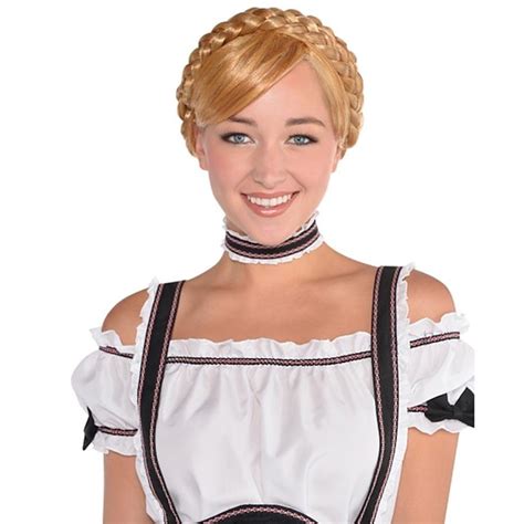 Oktoberfest Beer Cosplay Wigs Milk Maid Honey Blonde Wig With Overhead