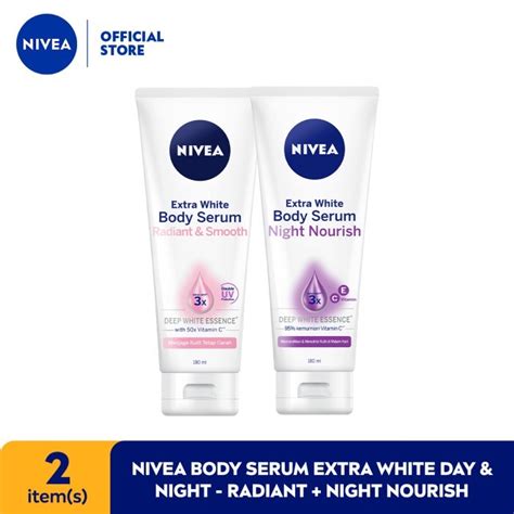 Jual Nivea Body Serum Extra White Day Night Radiant Night Nourish