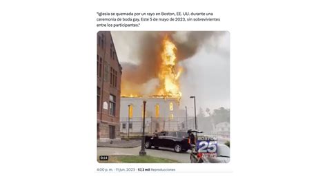 Es Falso Que Hubo Un Incendio En Una Iglesia De Boston Durante La