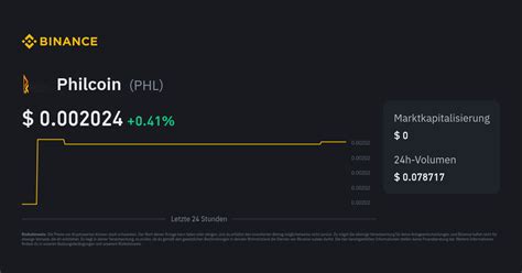 Philcoin Preis Phl Preisindex Live Chart Und Usd Umtausch Binance