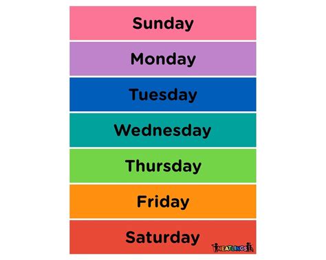 Days Of The Week Calendar Printable