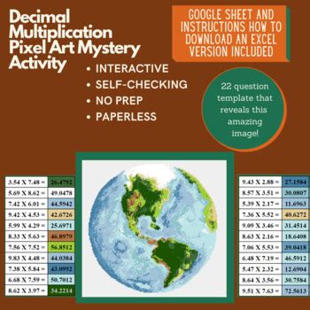 Mystery Digital Pixel Art No Prep Earth Decimal Multiplication Google