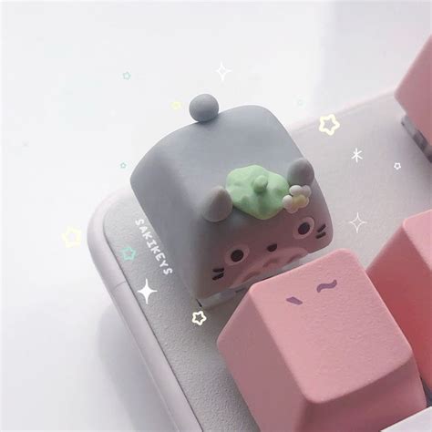 Totoro Inspired Handmade Artisan Keycap Kawaii Keycaps Cute Keycaps