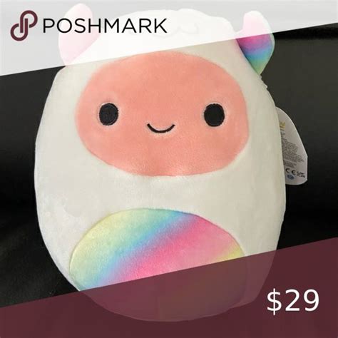 Squishmallow 8 Yuri The Yeti Soft White Rainbow Belly Plush BNWT