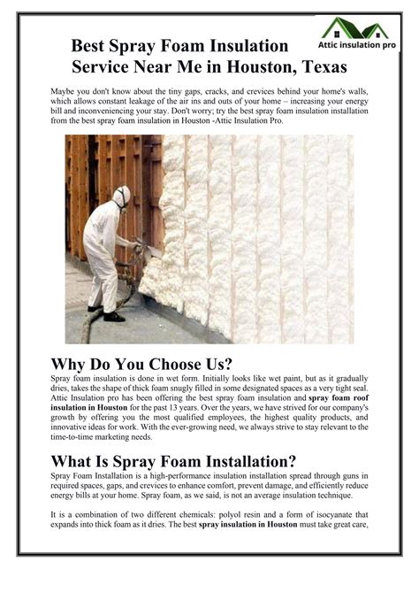 Best Spray Foam Insulation Service Near Me In Houston Texas By