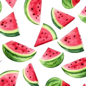 Watermelon Seamless Pattern Watercolor Illustration Watermelon