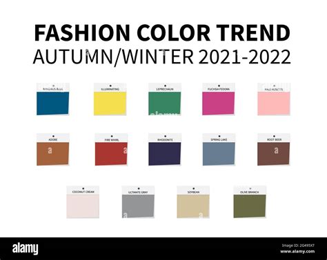 Fashion Color Trend Autumn Winter Trendy Colors Palette