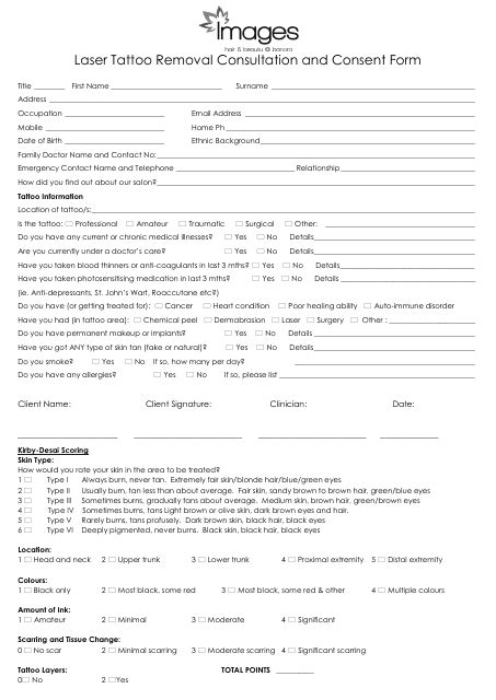 Printable Laser Hair Removal Treatment Record Form Printable Forms