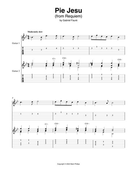 Pie Jesu Arr Mark Phillips By Gabriel Faur Sheet Music For