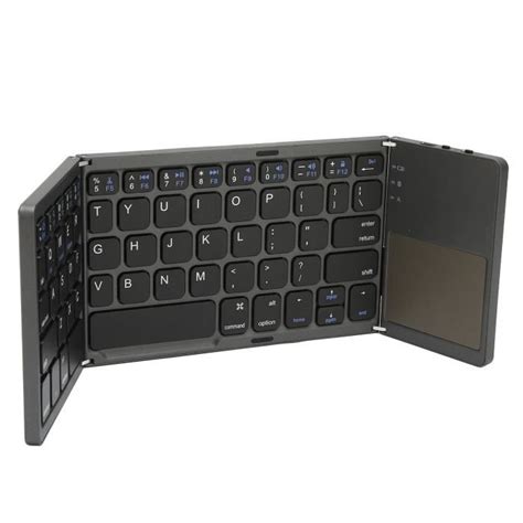 Fdit Clavier sans fil Clavier Bluetooth Pliable 63 Touches Métal Ultra