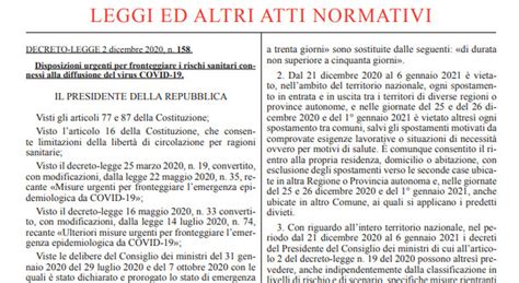 Decreto Covid Natale Le Regole Per Gli Spostamenti Ecco Il Testo