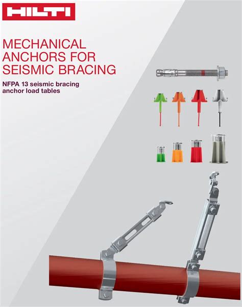 Hilti Nfpa 13 Seismic Bracing Anchor Load Tables Instruction Manual