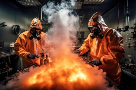 Dois Cientistas Em Um Laborat Rio Qu Mico Est O Conduzindo Experimentos