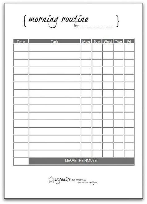 15 Morning Routine Charts To Print And Track Your Habits