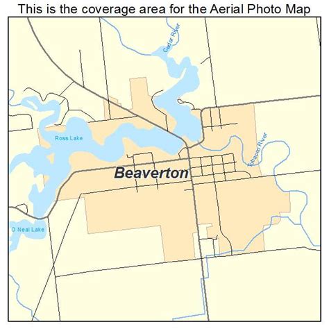 Aerial Photography Map of Beaverton, MI Michigan