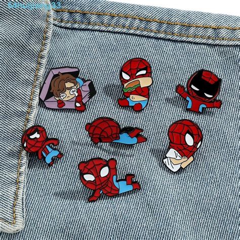 HUIJIANG Cartoon SpiderMan Brooch Fashion Marvel Superhero SpiderMan