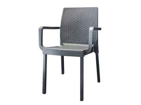 Napoli Rattan Metal Leg Antrasit Plastic Chair Gardenative