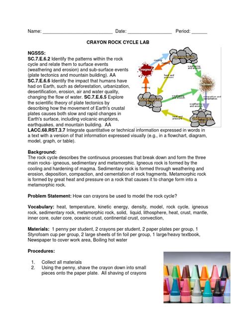 Th Crayon Rock Cycle Lab Pdf Igneous Rock Rock Geology